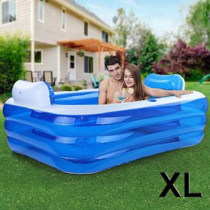 RELAX Pool Swimmingpool mit Kopfstützen und 2 Cupholder Rechteckig XL 160x130x60