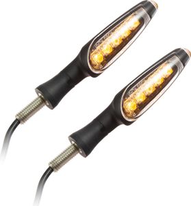 KOSO uniwersalne kierunkowskazy motocyklowe LED bez ograniczeń, czarny mat homologacja E 1 para