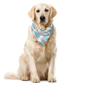 ABAKUHAUS Grau Blau Haustier Bandana, Laub Arrangement, 55x55 cm, Aqua und Warm Taupe