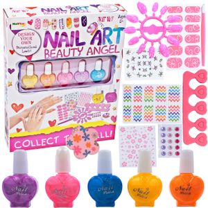 MalPlay Nagellack Set | 14 Elemente | 14tgl Nagelset mit 5 Einfarbiger Nagellack Auf Wasserbasis und Zubehör | Geschenk Set für Mädchen | ab 6 Jahren