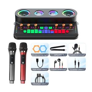 Přenosný karaoke přístroj, výkonný reproduktor 20 W, připojení Bluetooth 50, typ 2, černá barva