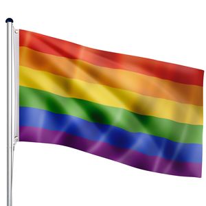 FLAGMASTER® Aluminium Fahnenmast 6,5m Alu Flaggenmast Regenbogen Fahne Flagge