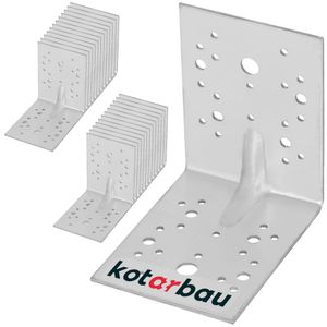 KOTARBAU® úhelníková spojka 25 ks 130x130x100mm stavební úhelník s korálkem stříbrný