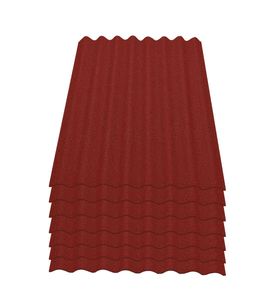 Onduline Easyline Dachplatte Wandplatte Bitumenwellplatten Wellplatte 7x0,76m²  - rot