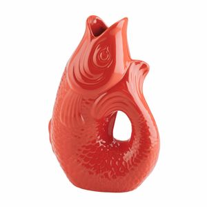 Gift Company Vase Monsieur Carafon L, Dekovase in Fisch-Form, Steingut, Coral Red, 30.7 cm, 1087405003