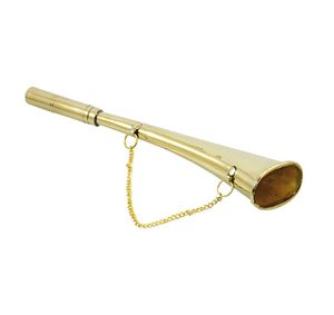 Signalhorn, gebogen, 260mm, mit Kette Messing poliert