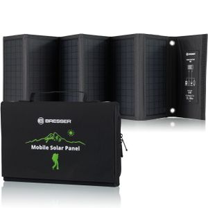 BRESSER Mobiles Solar-Ladegerät 40 Watt mit USB- u. DC-Anschluss