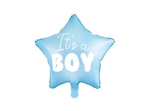 Folienballon Stern / It's a boy 48cm, hellblau
