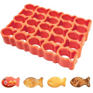 Leap Goldfisch-Cracker-Ausstechform, 25 Stück Mini-Fisch-Keksausstecher, Goldfisch-Ausstecher für Cracker, Kunststoff-Backform für kleine Leckereien für fischförmige Lebensmittel - orange color