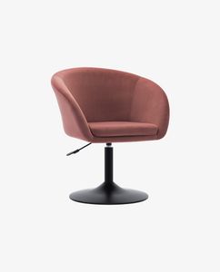 Lounge Sessel Clubsessel Cocktailsessel Drehsessel Sessel Kunstleder Samt, Farbe:Pink, Material:Samt