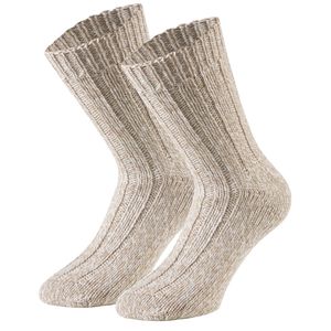Tobeni 1 Paar Trachten Socken zu Dirndl und Lederhosen für Damen und Herren, Farbe:Rippe-Natur, Grösse:43-46