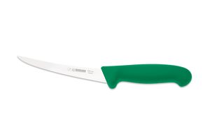 Giesser Messer Ausbeinmesser Fleischermesser rutschfest scharf Klinge gebogen - 15 cm, Flexibel, Grün