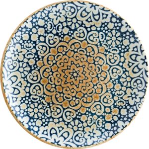 Bonna Premium Porcelain Alhambra Gourmet Teller flach, 21cm, 21cm, Premium Porzellan, blau, 1 Stück
