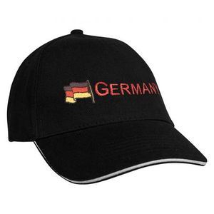 Baseballcap mit Einstickung  Fahne Flagge Germany Deutschland 68130 versch. Farben Color - schwarz