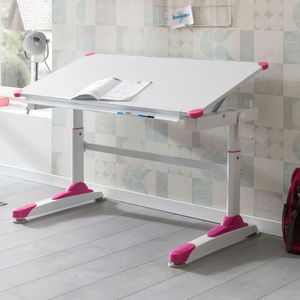 FineBuy Design Kinderschreibtisch SV52297 Holz 119 x 67 cm Maltisch | Neigbarer Mädchen Schülerschreibtisch | Höhenverstellbarer Kinder - Schreibtisch | Kindertisch Tischgestell Metall