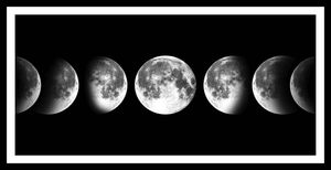 Gerahmtes Bild KAMI, 25x50 cm, 'Moon', Rahmen: schwarz