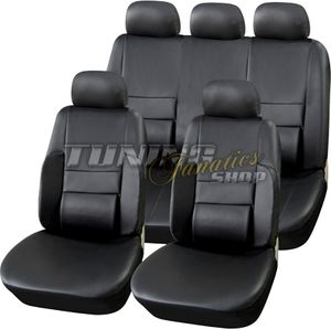 PREMIUM Kunstleder Sitzbezug Auto Sitzbezüge Schwarz Lordose für viele Fahrzeuge PREMIUM Kunstleder Sitzbezug Auto Sitzbezüge Schwarz Lordose für viele Fahrzeuge