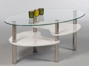 Couchtisch 16778 Wohnzimmertisch Tisch Glastisch Weiß
