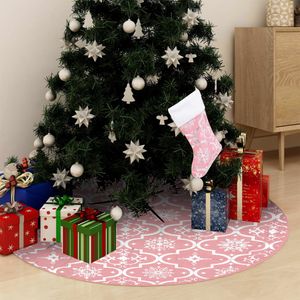 Cloris Möbel Luxus-Weihnachtsbaumdecke mit Socke Rosa 122 cm Stoff