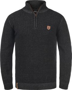 INDICODE IDNathen Herren Strickpullover Troyer Feinstrick Pullover mit Stehkragen und Reißverschluss