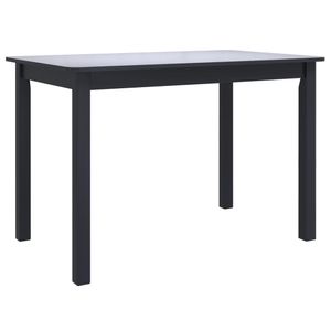 vidaXL Jedálenský stôl čierny 114x71x75 cm Gumené drevo Masív