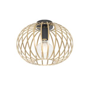 QAZQA - Design Design-Deckenleuchte I Deckenlampe I Lampe I Leuchte Gold I Messing 30 cm - Johanna I Wohnzimmer I Schlafzimmer - Stahl Rund - LED geeignet E27