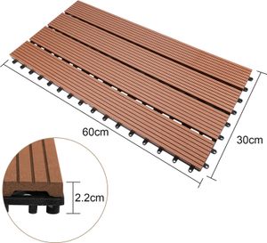 Yakimz WPC dlaždice Decking Tiles 24 kusov = 4m² Decking Planks Wood Optics 60x30cm, Tile Floor Tile Click Tile Brown Yakimz WPC dlaždice Decking Tiles 24 kusov = 4m² Decking Planks Wood Optics 60x30cm, Tile Floor Tile Click Tile Brown