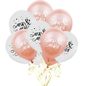Oblique Unique 10 Luftballons Mr & Mrs für Hochzeit Feier Deko Hochzeitsdeko Hochzeitsgeschenk weiß roségold