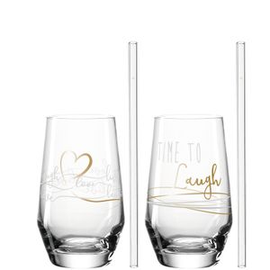 Longdrink+Trinkhalme Laugh 2er