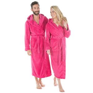 Samos Bademantel S pink Polyester Sherpa-Fleece 260g/m² Kapuze