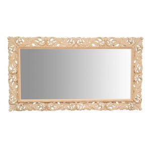 Spiegel barock 200x112x6 cm, Wandspiegel groß mit Holzrahmen, Ganzkörperspiegel, Holz