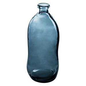 Vase "Dame Jeanne" - recyceltes Glas - sturmblau H 73 cm - Atmosphera créateur d'intérieur