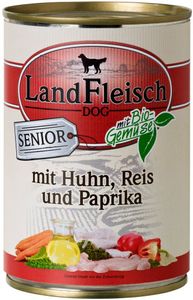 Landfleisch Dog Senior Geflügel, Reis & Paprika Dose 400g