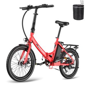 FAFREES F20 Light 20palcový 250W městský bicykl 36V/14,5Ah LCD Skládací a kompaktní elektrokolo červené barvy