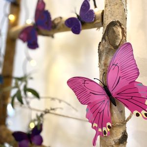 Oblique Unique 3D Schmetterlinge 12er Set Wandtattoo Wandsticker Wanddeko - pink-lila
