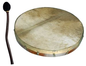 Schamanen-Trommel aus Teak, verschiedene Größen, Grösse:ca. 50 cm