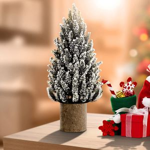 COSTWAY 47cm Kleiner Weihnachtsbaum, Mini Weihnachtsbaum mit 170 Zweigen und Sockel, künstlicher Tisch Weihnachtsbaum für Haus Büro (Grün mit Schnee)