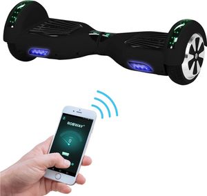 ROBWAY W1 Hoverboard | 700 Watt - 6,5 Zoll - 15 km/h - App - Bluetooth - LED - Für Erwachsene & Kinder - Self-Balance - Bis 120 Kg (Schwarz Matt 2.0) ROBWAY W1 Hoverboard | 700 Watt - 6,5 Zoll - 15 km/h - App - Bluetooth - LED - Für Erwachsene & Kinder - Self-Balance - Bis 120 Kg (Schwarz Matt 2.0)