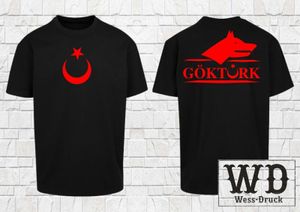 Herren Oversize Göktürk T-Shirt Schwarz Rot XXL