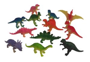 12 Dinosaurier im Set Spielzeug Spielfiguren Figuren Gummitiere Mitgebsel