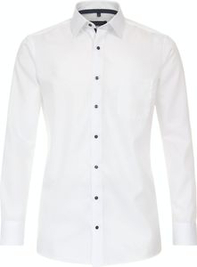 CASAMODA Herren Businesshemd Langarm Kent Comfort-Fit Struktur Weiß 42