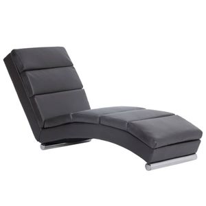 vidaXL Chaiselongue Grau Kunstleder