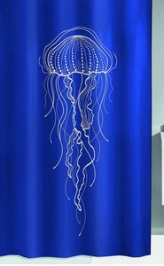Kleine Wolke Jellyfish Duschvorhang, Peva, Royalblau, 180 x 200 x 0.2 cm