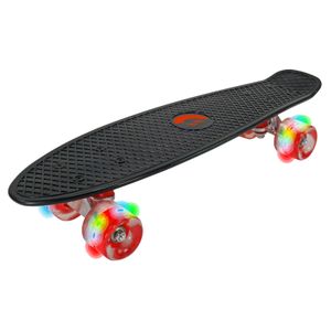 Best Sporting LED Skateboard Retro für Kinder, ABEC 7 Kugellager, Leucht-Räder mit LED