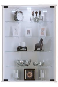 VCM Glas - Eckvitrine "Vecko" Weiß