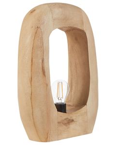 BELIANI Tischlampe Schwarz Mango Holz 42 cm Glühbirnen-Optik Glühbirnen-Design Geometrisch Langes Kabel mit Schalter Handgemacht Schlaf- u. Wohnzimmer