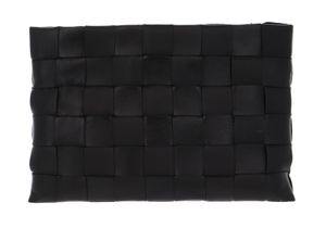 DECADENT Leder Abendtasche Dolores Woven Clutch Black schwarz