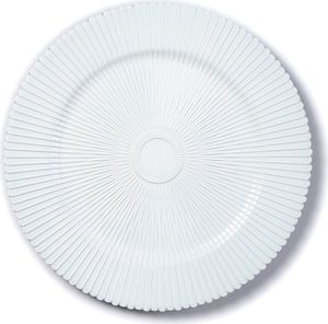 Dekoteller Kunststoff Linienstern 33cm weiß