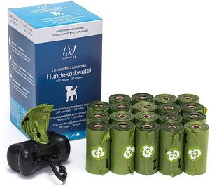 Happilax Haustier Biologische Hundekotbeutel Mit Maisstärke Kotbeutel Für Hunde Ohne Duft 300, Grn 300 Stck