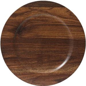 LS-LebenStil Platzteller Kerzentablett 33cm Rund Kunststoff Hellbraun Deko bunter Teller Dekoteller Servierteller Kerzenschale Kerzenteller Dekoschale